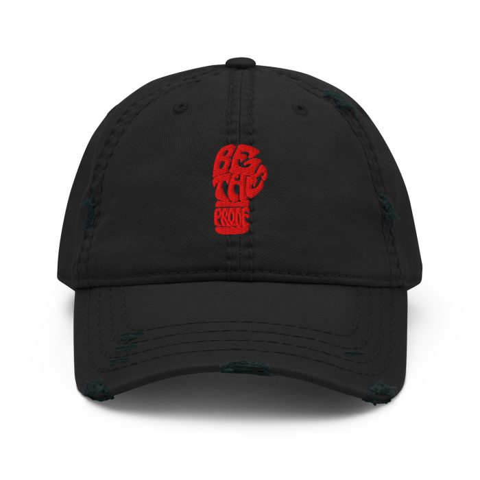 Distressed Dad Hat Red "BTP Fist"