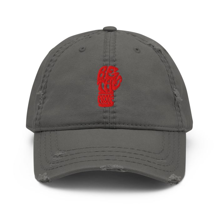 Distressed Dad Hat Red "BTP Fist" - Image 13